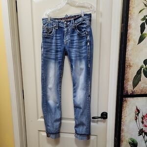 ROCK REVIVAL MEN'S CROP JEANS
